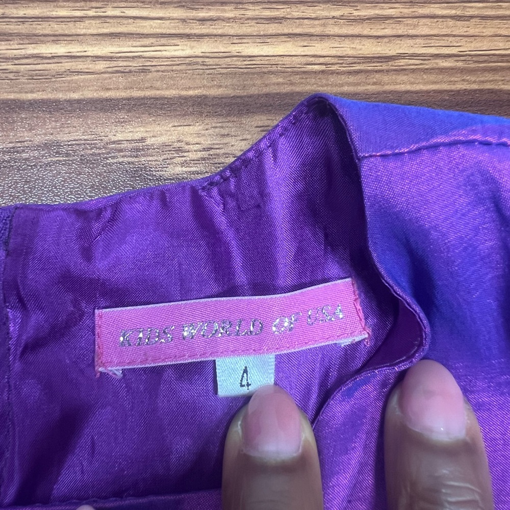 Elegant Kids Formal Dress in Purple and Black - Picture 7 of 9